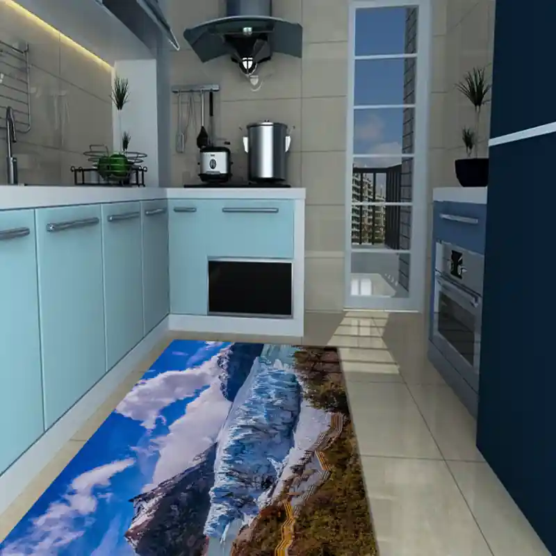 Tappeto Passatoia Salotto Cucina Bagno Lavabile Paesaggio Ghiacciaio Perito Moreno Montagna PAE0127