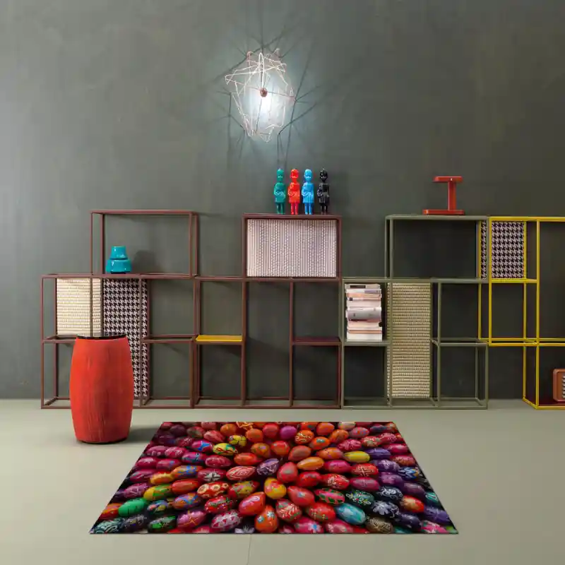 Tappeto Passatoia Salotto Cucina Bagno Lavabile Pasqua Uova Colori Fantasia - PA0020