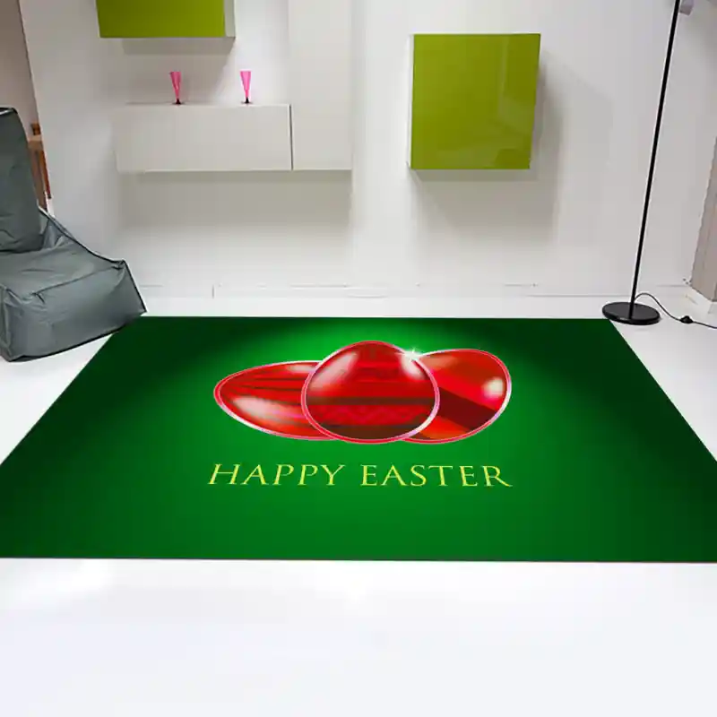 Tappeto Passatoia Salotto Cucina Bagno Lavabile Uova Stilizzate Rosso Happy Easter - PA0006