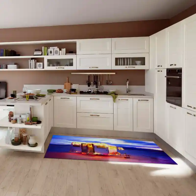 Tappeto Passatoia Salotto Cucina Bagno Lavabile Natale Roulotte Spiaggia Mare Luci - NAT0056