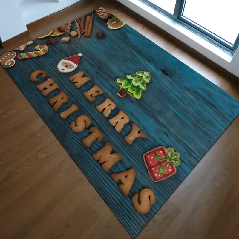 Tappeto Passatoia Salotto Cucina Bagno Lavabile Natale Marry Christmas Biscotti Zenzero - NAT0055