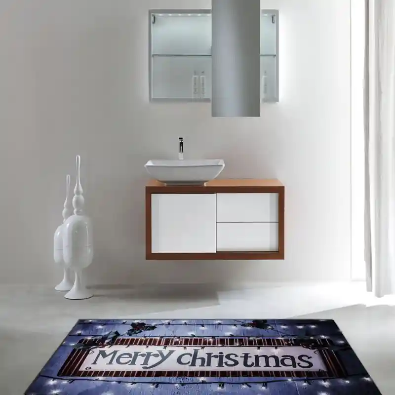 Tappeto Passatoia Salotto Cucina Bagno Lavabile Natale Marry Christmas Luci Vischio - NAT0047
