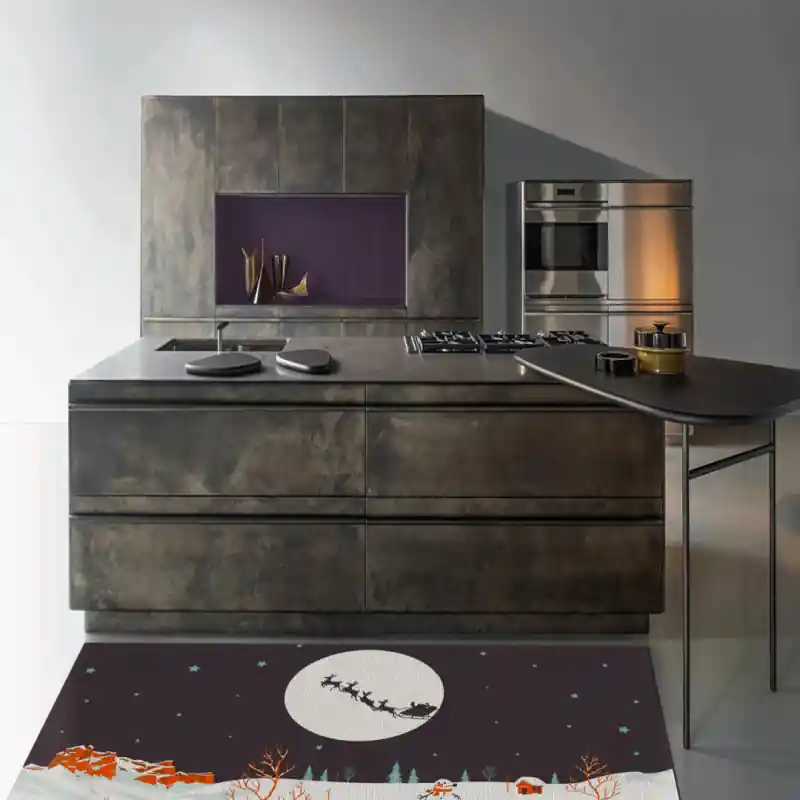 Tappeto Passatoia Salotto Cucina Bagno Lavabile Notte Natale Slitta Neve Cartoon Polo Nord - NAT0038