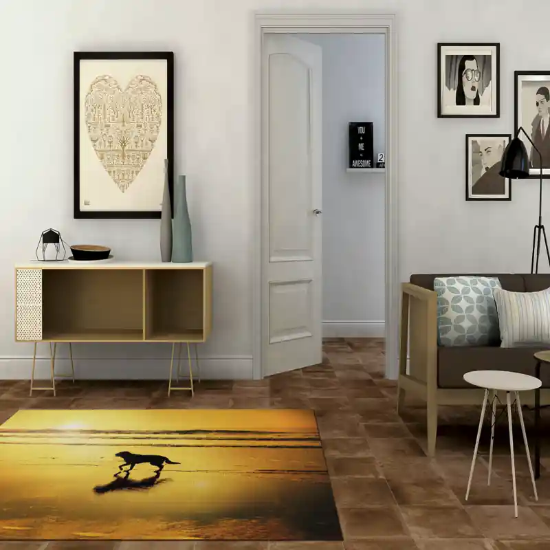 Tappeto Passatoia Salotto Cucina Bagno Lavabile Antiscivolo Stampa Digitale Golden Retriver CAN0042