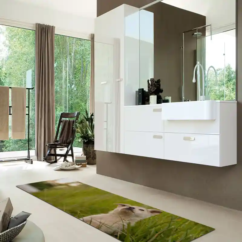 Tappeto Passatoia Arredo Salotto Cucina Bagno Lavabile Antiscivolo Stampa Digitale Cucciolo CAN0029