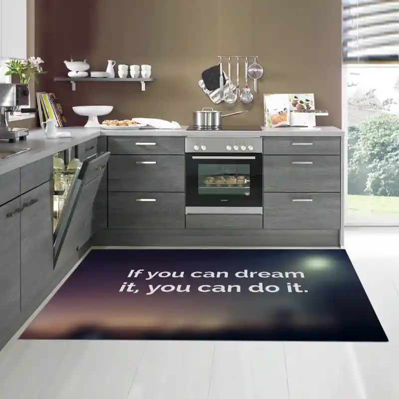 Tappeto Passatoia Salotto Cucina Bagno Lavabile Antiscivolo Stampa Digitale Aforismi Viola - AFO0062