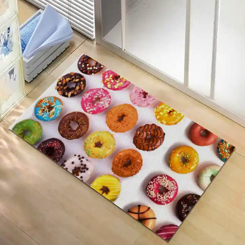 Tappeto Passatoia Salotto Cucina Bagno Lavabile Food Ciambelle Donuts Dolci Colori Glassa - FO0001