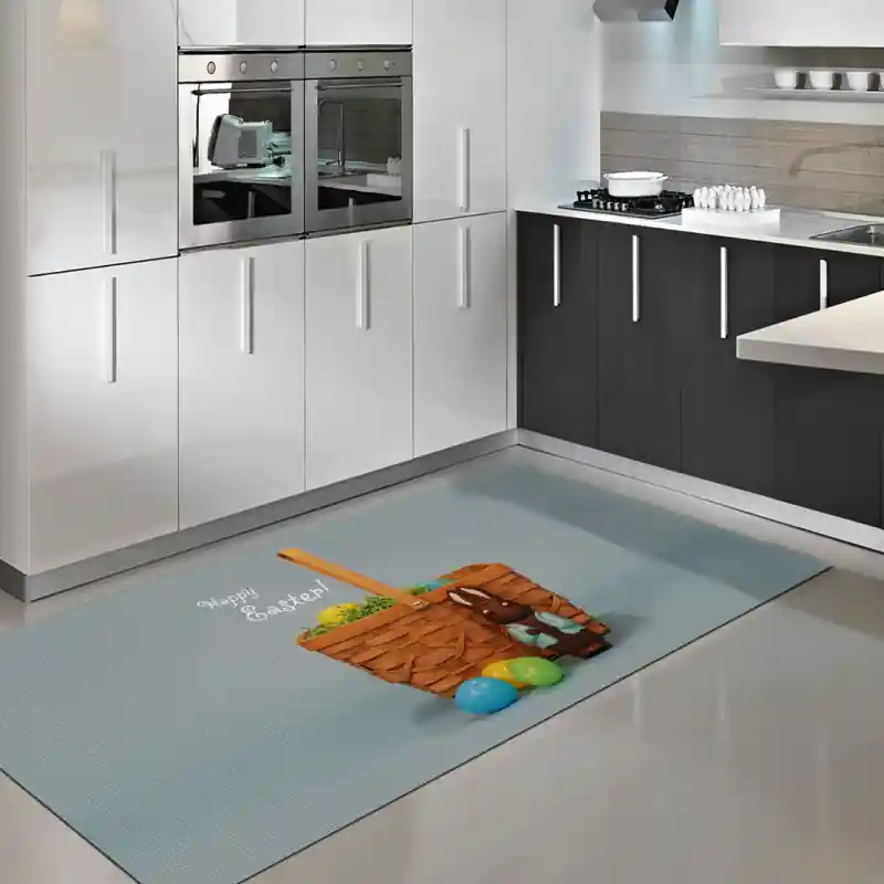 Tappeto Passatoia Salotto Cucina Bagno Lavabile Pasqua Happy Easter Uova Coniglio Cioccolato PA0047