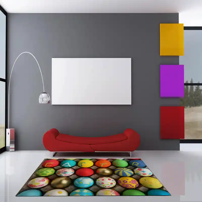 Tappeto Passatoia Salotto Cucina Bagno Lavabile Pasqua Confezione Uova Fantasie Colorate - PA0044