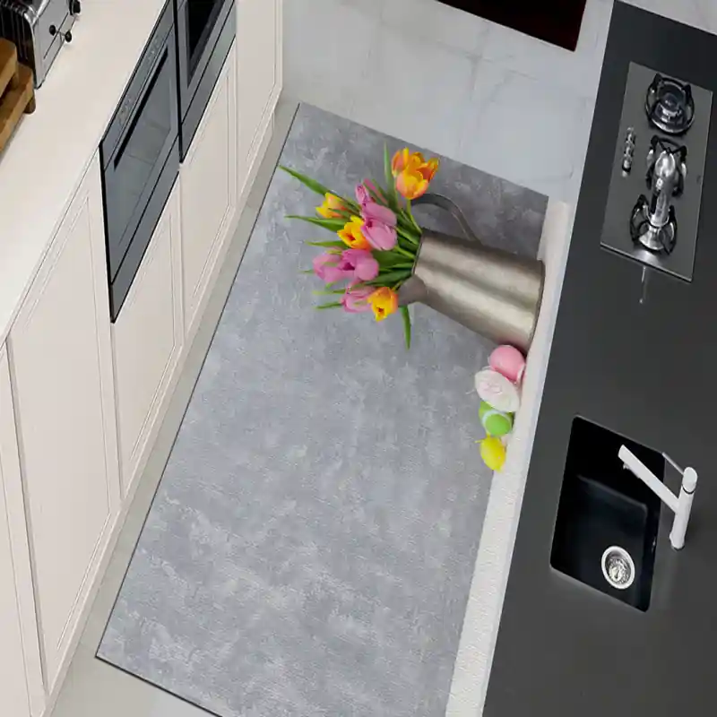 Tappeto Passatoia Salotto Cucina Bagno Lavabile Pasqua Uova Annaffiatoio Vaso Tulipani - PA0041