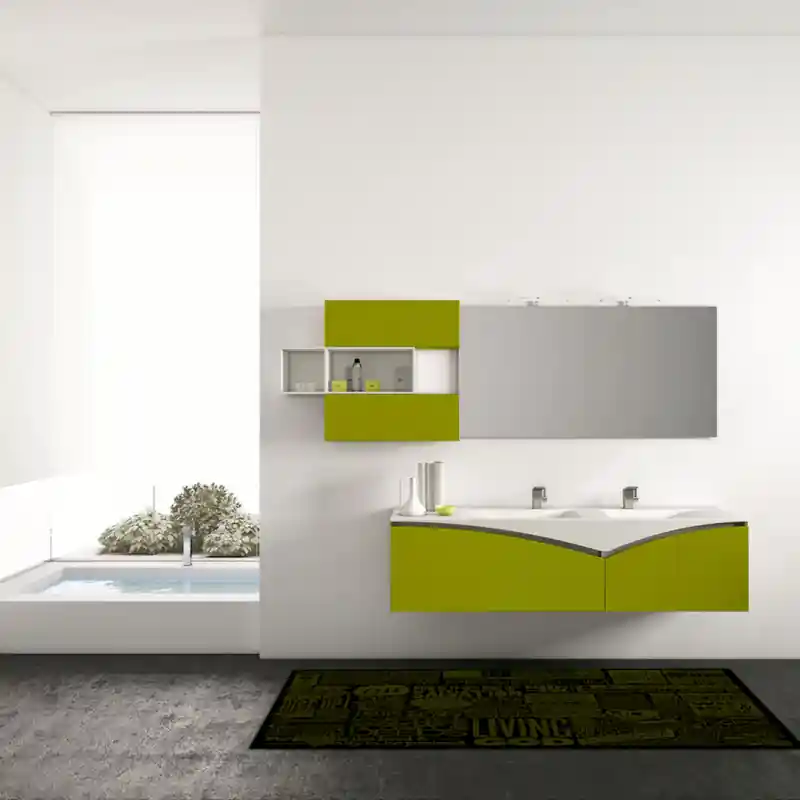 Tappeto Passatoia Salotto Cucina Bagno Lavabile Antiscivolo Moderno Scritte Verde Chiaro- MOD5101