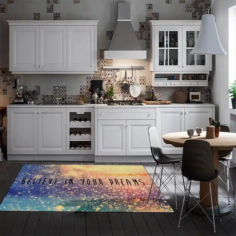 Tappeto Salotto Cucina Bagno Lavabile Antiscivolo Stampa Digitale Aforismi Multicolor- AFO0059