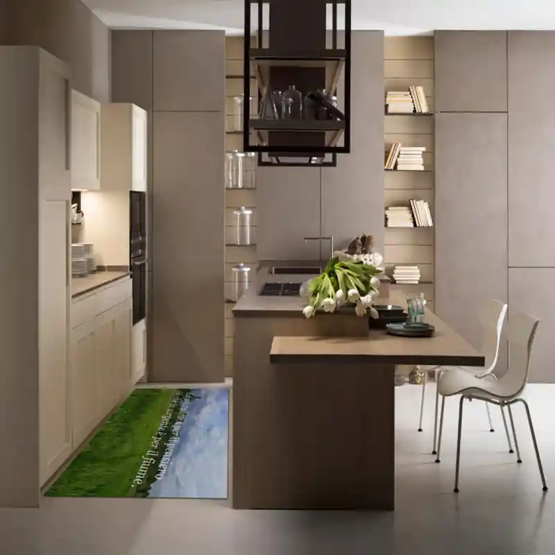 Tappeto Passatoia Salotto Cucina Bagno Lavabile Antiscivolo Stampa Digitale Aforismi Verde - AFO0056