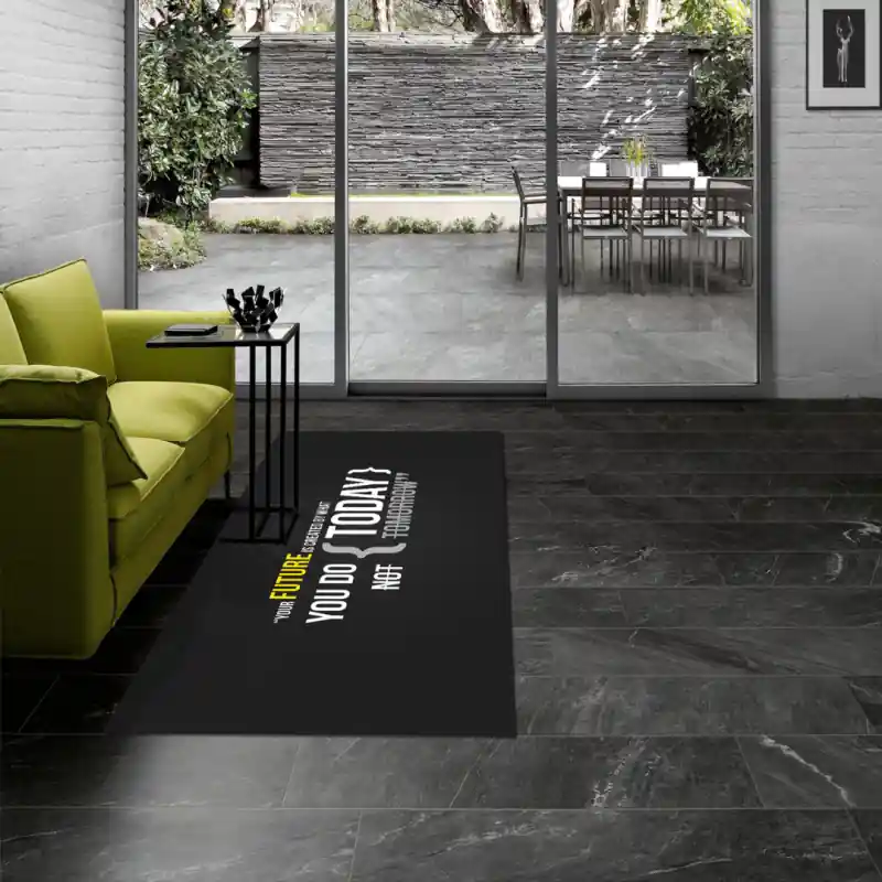 Tappeto Passatoia Salotto Cucina Bagno Lavabile Antiscivolo Stampa Digitale Aforismi Nero - AFO0049