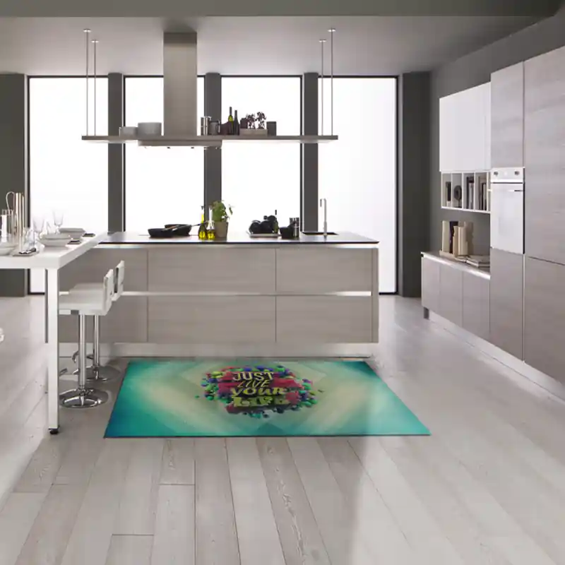 Tappeto Passatoia Salotto Cucina Bagno Lavabile Antiscivolo Stampa Digitale Aforismi Azzurro-AFO0044