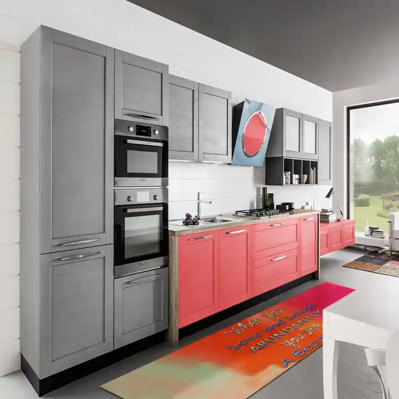 Tappeto Passatoia Salotto Cucina Bagno Lavabile Antiscivolo Stampa Digitale Aforismi Arancio-AFO0035