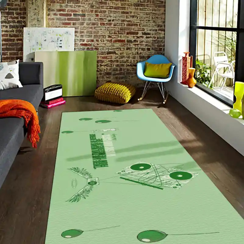 Tappeto Passatoia Salotto Cucina Bagno Lavabile Antiscivolo Stampa Digitale Aforismi Verde- AFO0028