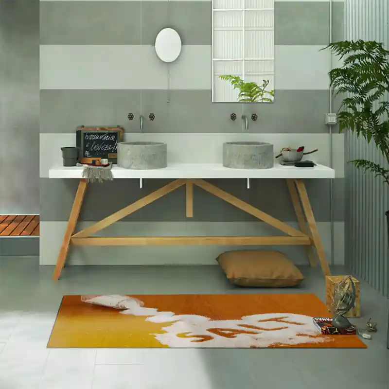 Tappeto Passatoia Salotto Cucina Bagno Lavabile Food Sale Saliera Rovesciata Salt - FO0070