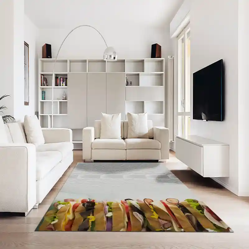 Tappeto Passatoia Salotto Cucina Bagno Lavabile Food Sandwich Più Piani Panino - FO0067