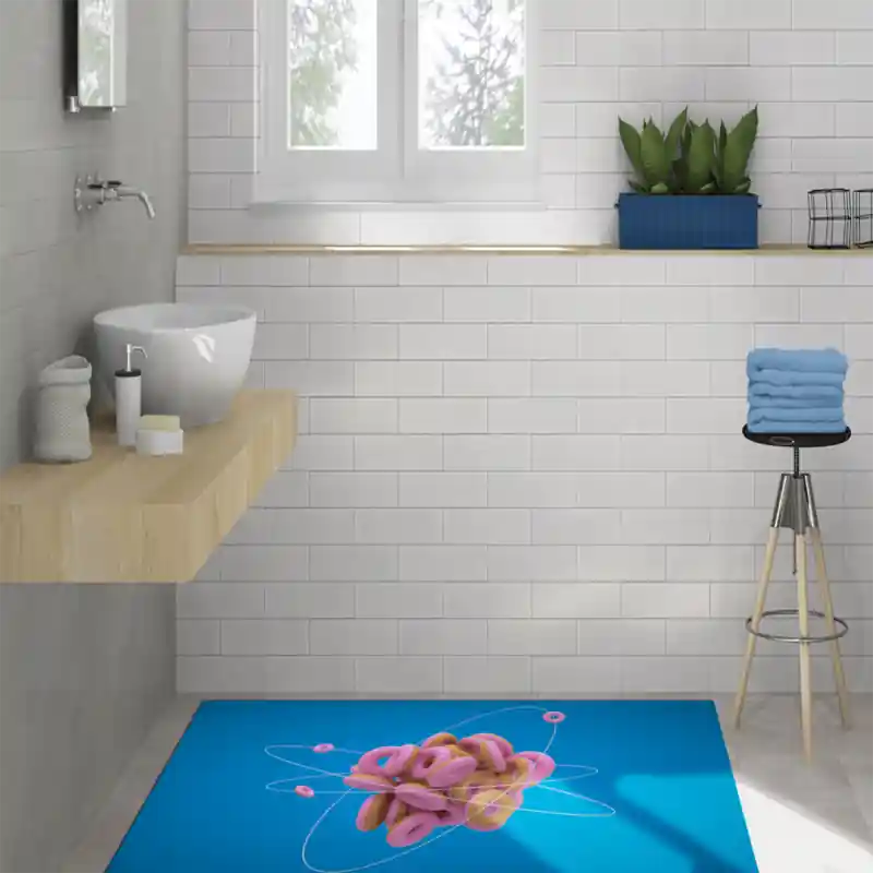 Tappeto Passatoia Salotto Cucina Bagno Lavabile Food Atomo Ciambelle Donuts Rosa Dolce - FO0065