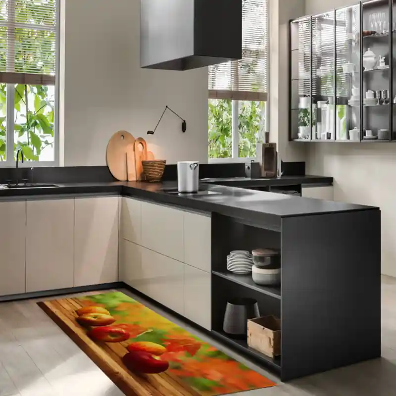 Tappeto Passatoia Salotto Cucina Bagno Lavabile Food Frutta Mele Autunno - FO0063