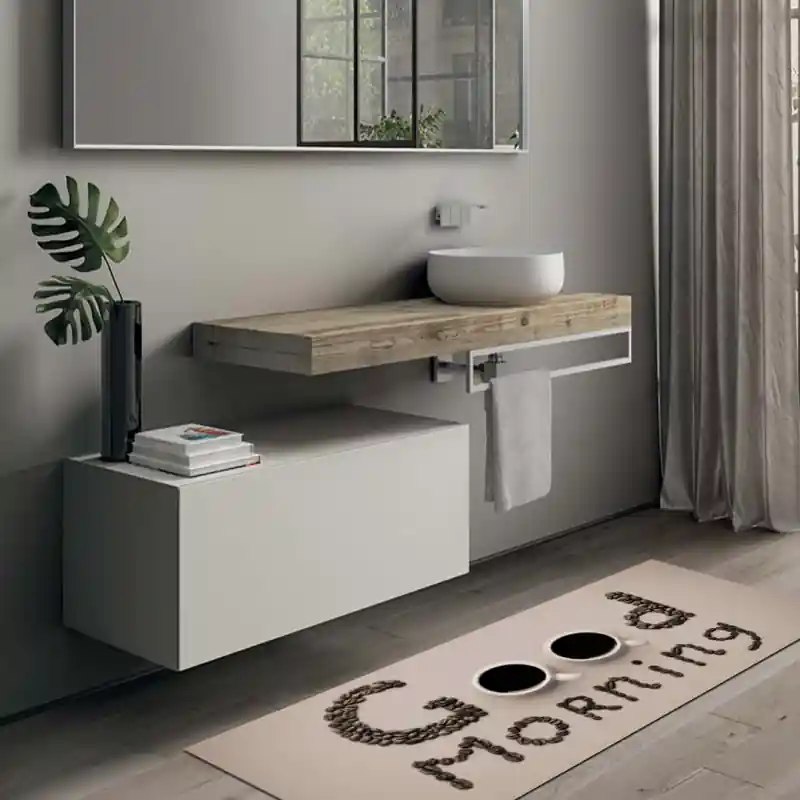 Tappeto Passatoia Salotto Cucina Bagno Lavabile Food Caffè Tazza Good Morning Chicchi - FO0061