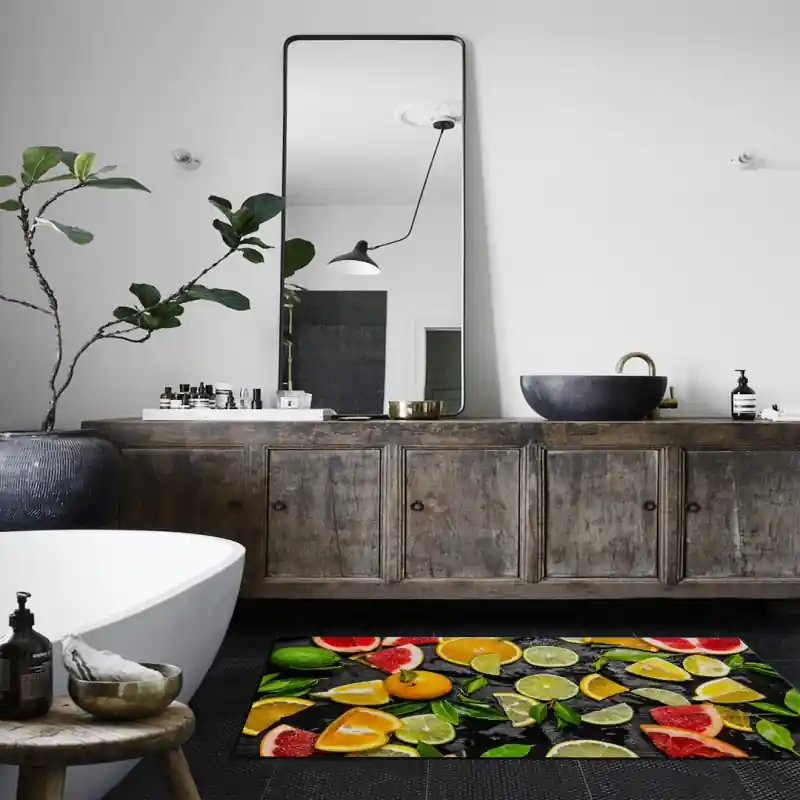 Tappeto Passatoia Salotto Cucina Bagno Lavabile Food Agrumi Lime Limone Arancia Rossa - FO0047
