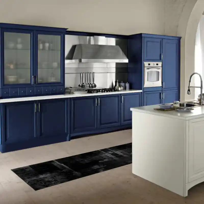 Tappeto Passatoia Salotto Cucina Bagno Lavabile Antiscivolo Moderno Sfumato Nero- MOD5106