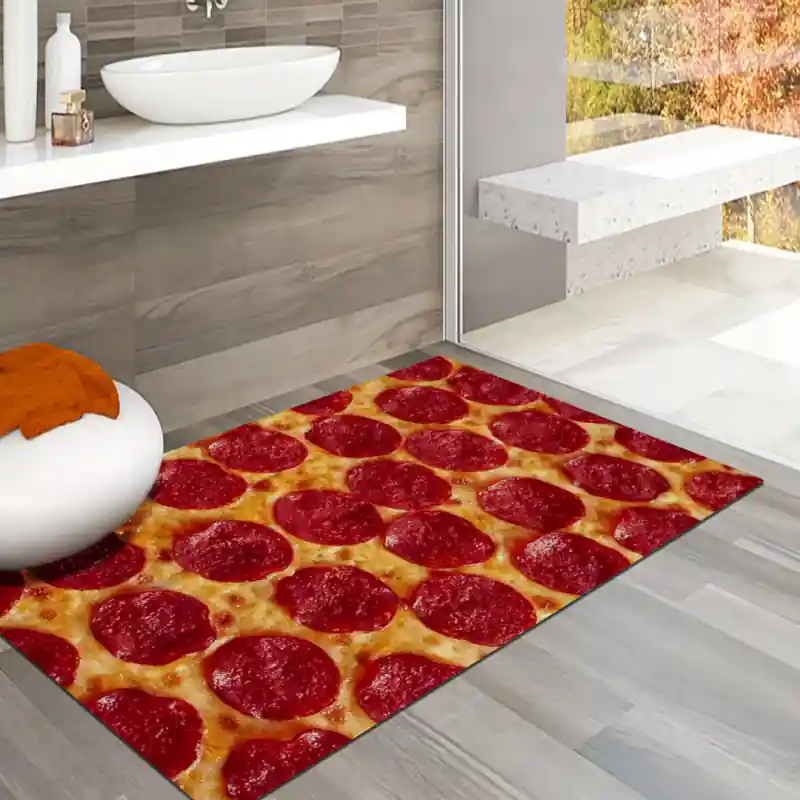 Tappeto Passatoia Salotto Cucina Bagno Lavabile Food Pizza Salamino Piccante Mozzarella - FO0034