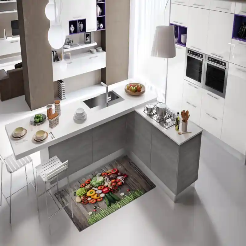 Tappeto Passatoia Salotto Cucina Bagno Lavabile Food Bouquet Verdura Mista - FO0031