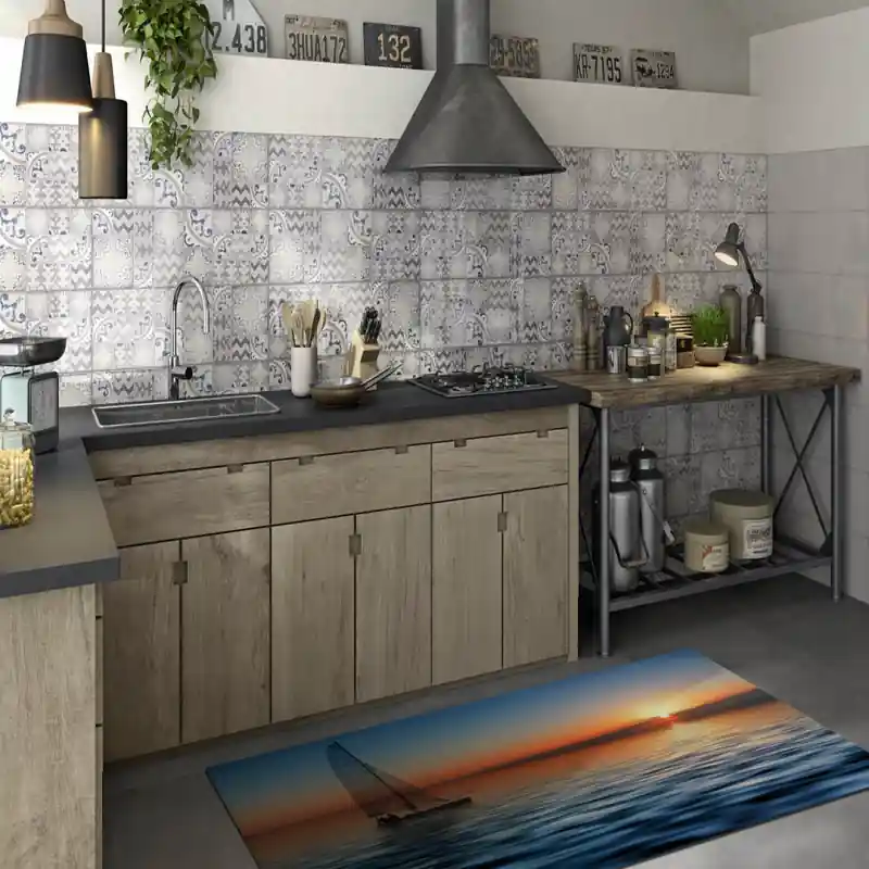 Tappeto Passatoia Salotto Cucina Bagno Lavabile Antiscivolo Stampa Digitale Navi - NAV0060