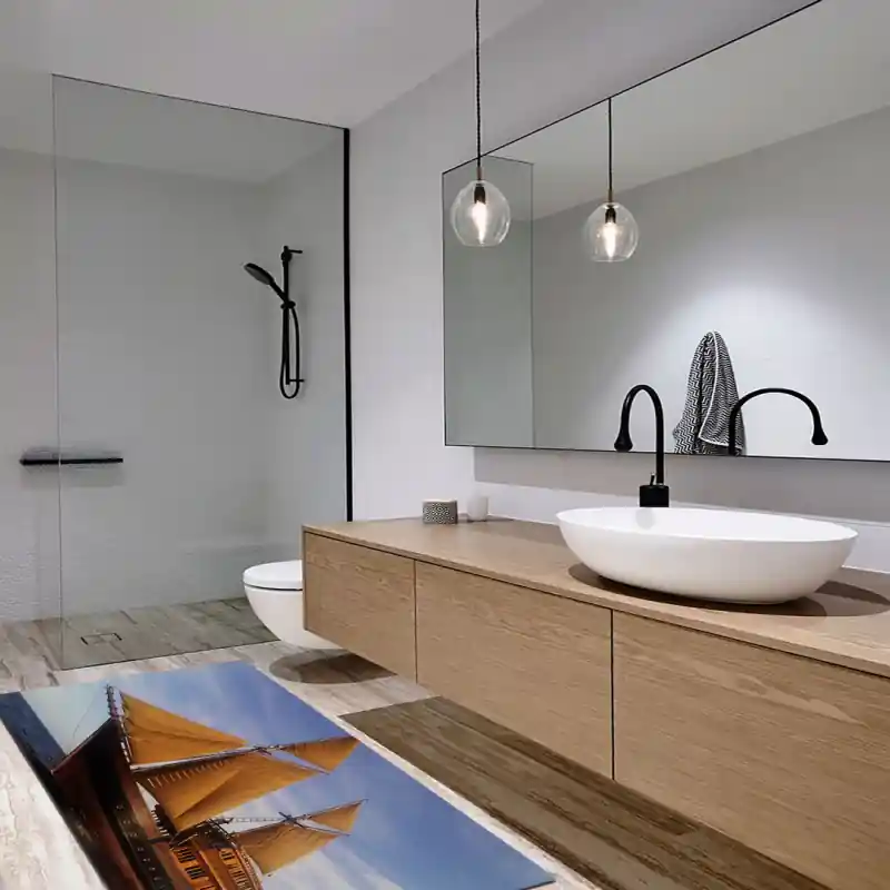 Tappeto Passatoia Salotto Cucina Bagno Lavabile Antiscivolo Stampa Digitale Navi - NAV0058