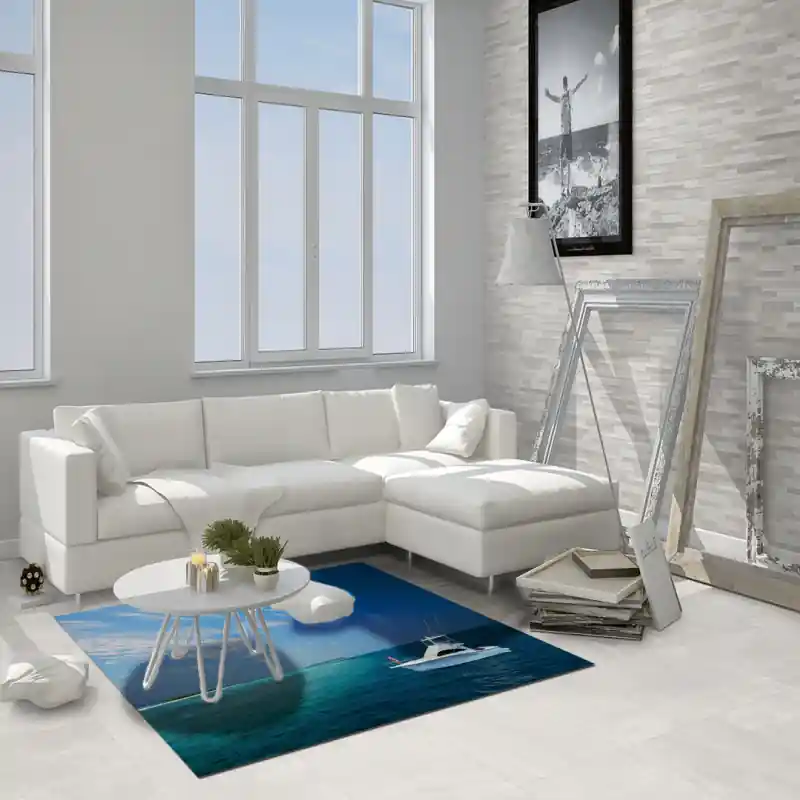 Tappeto Passatoia Salotto Cucina Bagno Lavabile Antiscivolo Stampa Digitale Navi - NAV0053