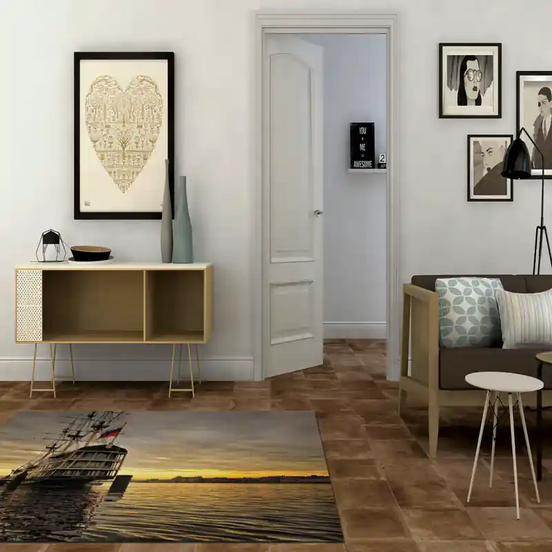 Tappeto Passatoia Salotto Cucina Bagno Lavabile Antiscivolo Stampa Digitale Navi - NAV0047