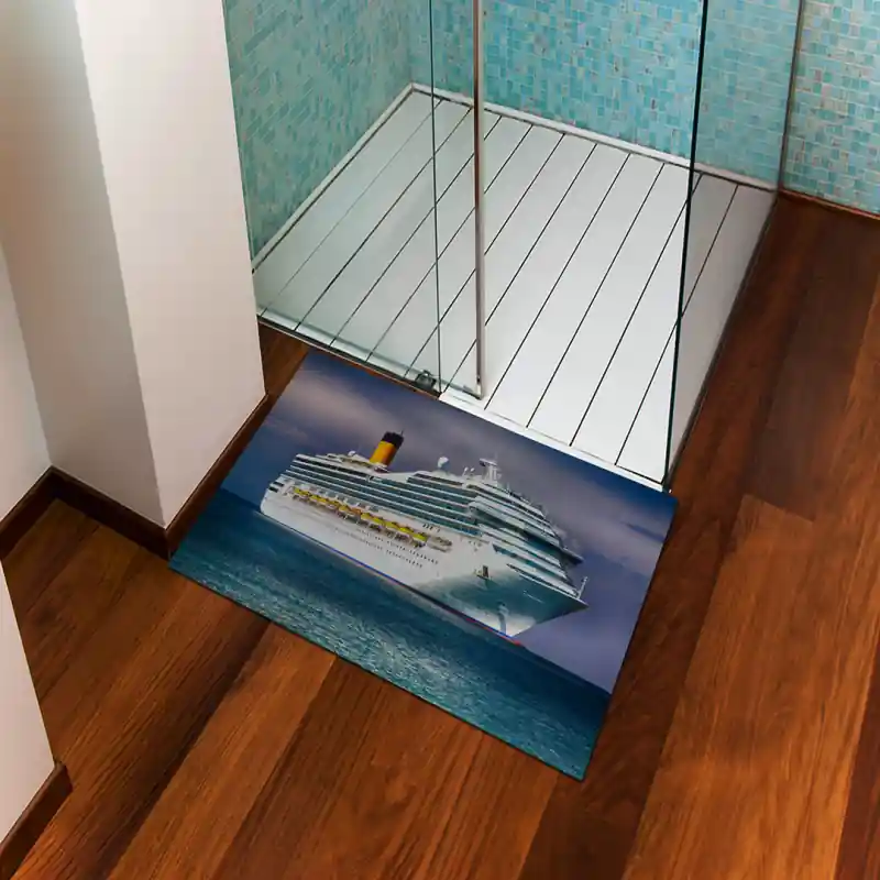 Tappeto Passatoia Salotto Cucina Bagno Lavabile Antiscivolo Stampa Digitale Navi - NAV0046