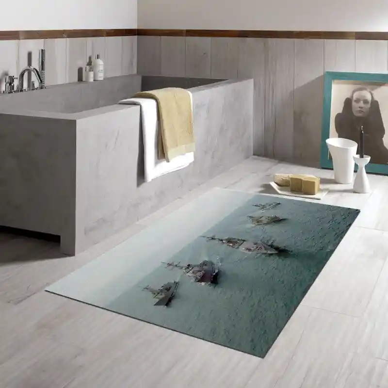 Tappeto Passatoia Salotto Cucina Bagno Lavabile Antiscivolo Stampa Digitale Navi - NAV0037