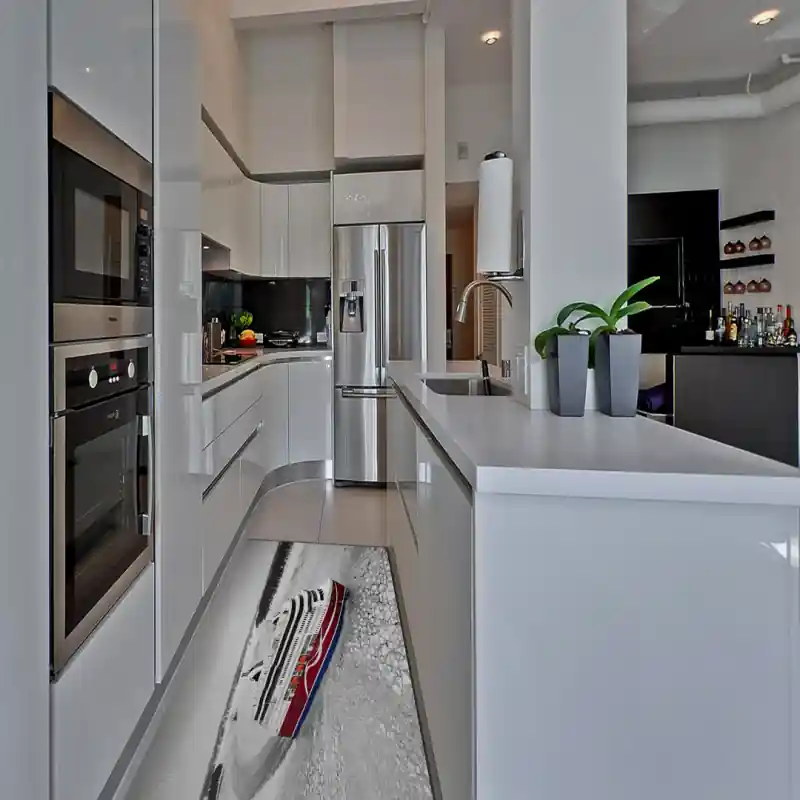 Tappeto Passatoia Salotto Cucina Bagno Lavabile Antiscivolo Stampa Digitale Navi - NAV0030