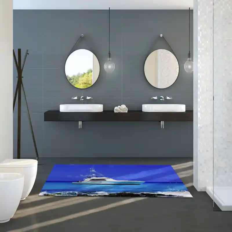 Tappeto Passatoia Salotto Cucina Bagno Lavabile Antiscivolo Stampa Digitale Navi - NAV0028