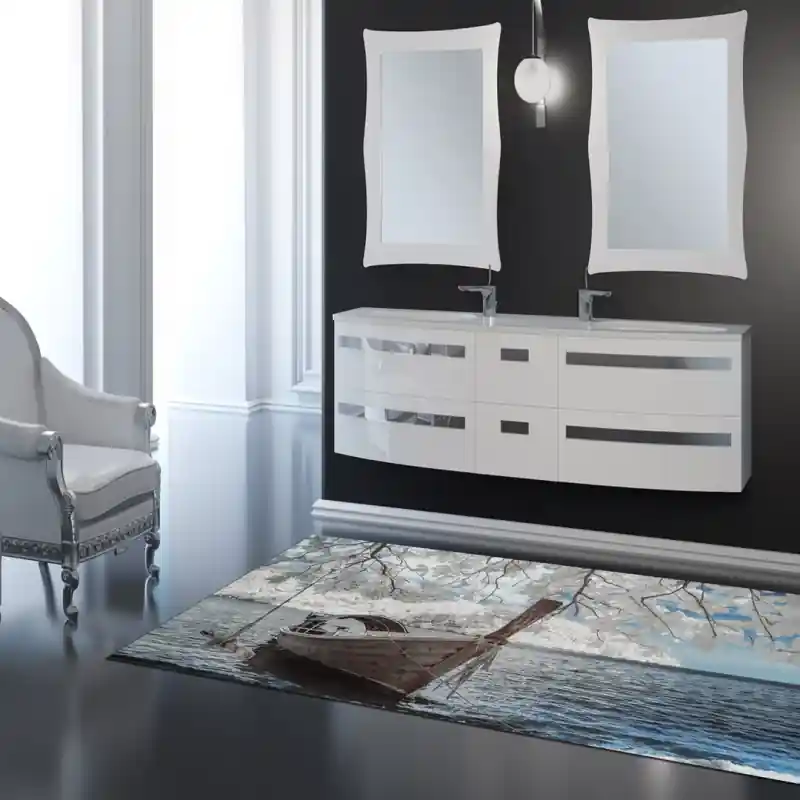 Tappeto Passatoia Salotto Cucina Bagno Lavabile Antiscivolo Stampa Digitale Navi - NAV0016