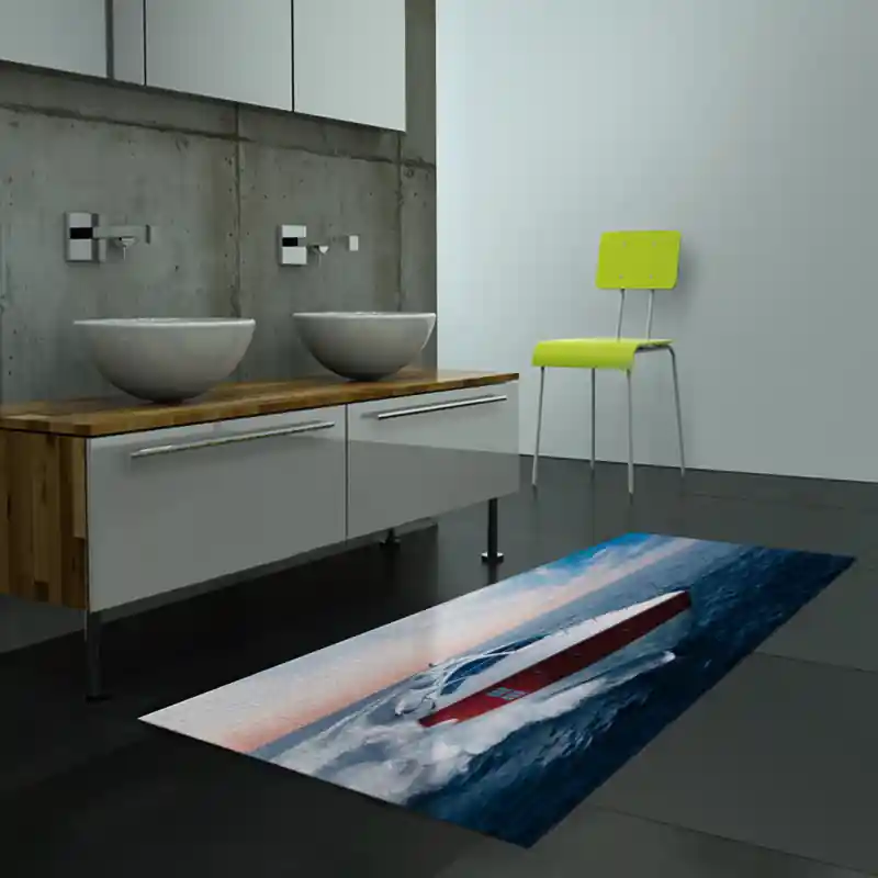 Tappeto Passatoia Salotto Cucina Bagno Lavabile Antiscivolo Stampa Digitale Navi - NAV0011