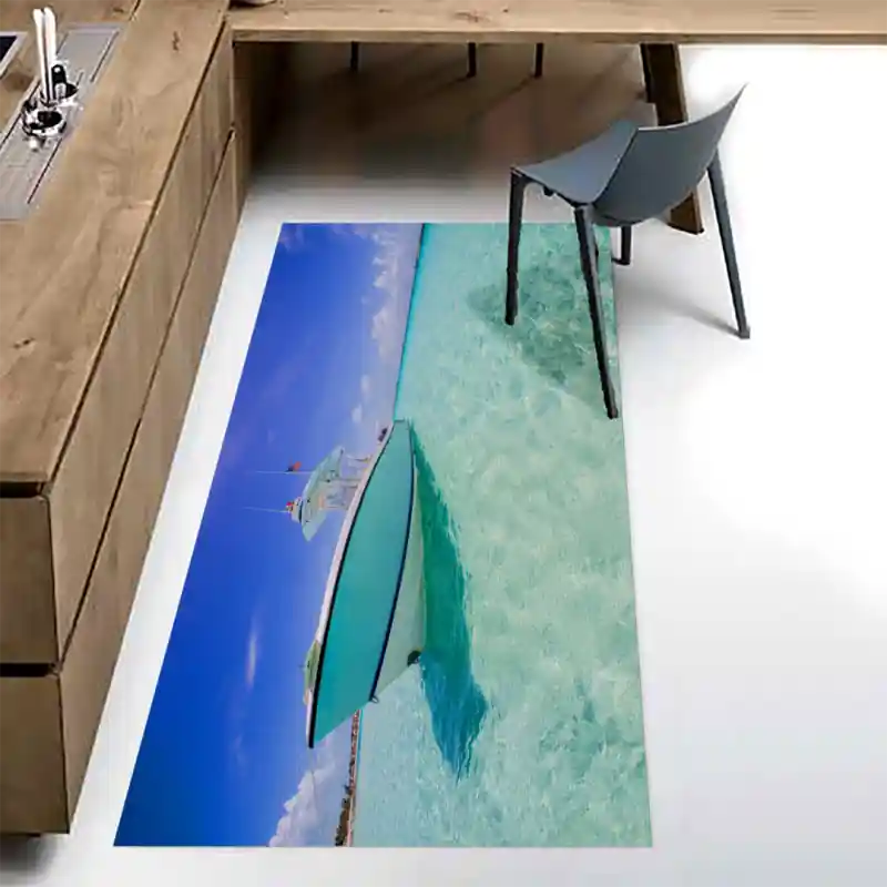 Tappeto Passatoia Salotto Cucina Bagno Lavabile Antiscivolo Stampa Digitale Navi - NAV0010