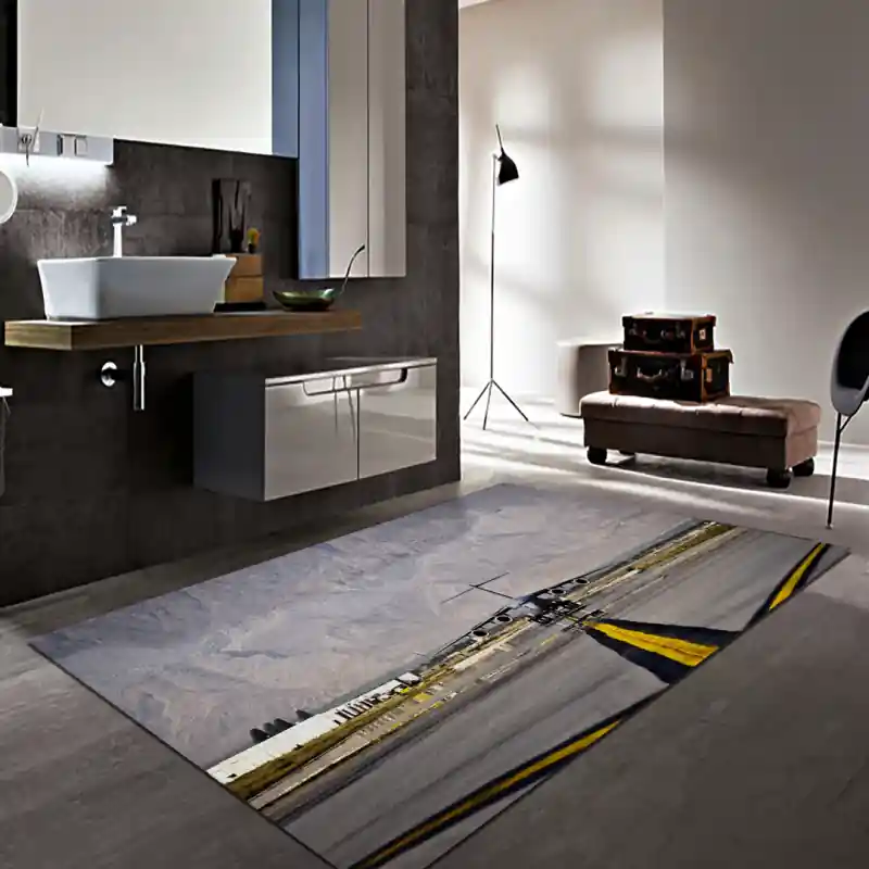Tappeto Passatoia Salotto Cucina Bagno Lavabile Antiscivolo Stampa Digitale Aerei - AER0061
