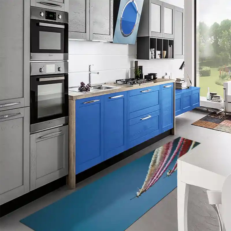 Tappeto Passatoia Salotto Cucina Bagno Lavabile Antiscivolo Stampa Digitale Aerei - AER0060