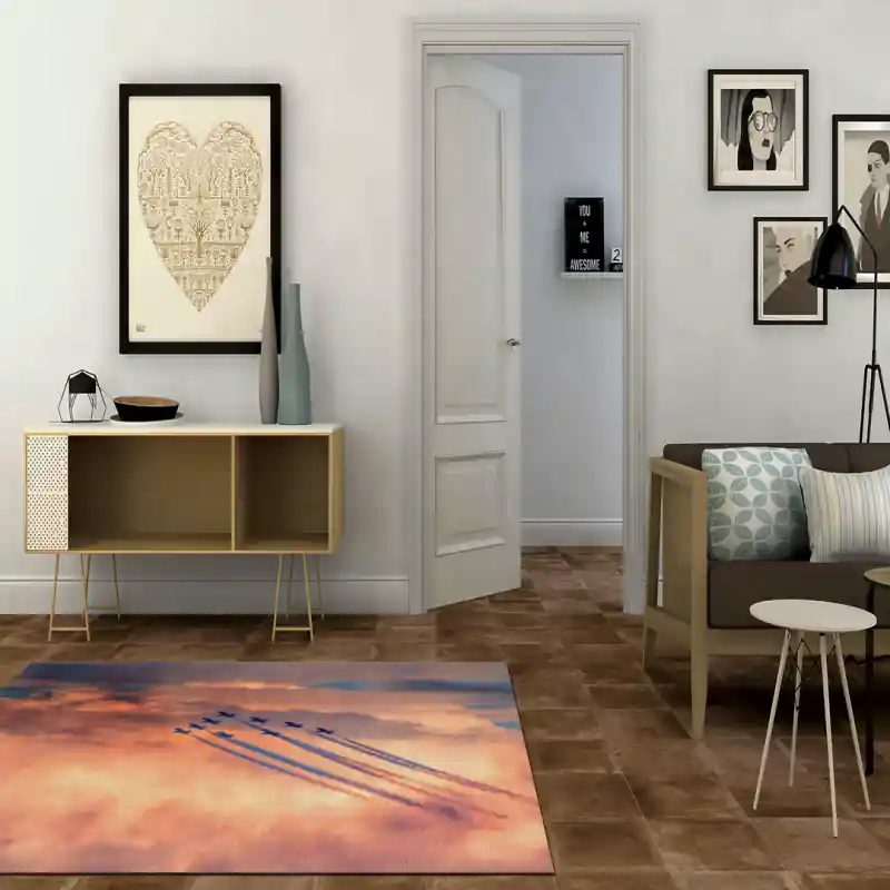 Tappeto Passatoia Salotto Cucina Bagno Lavabile Antiscivolo Stampa Digitale Aerei - AER0059