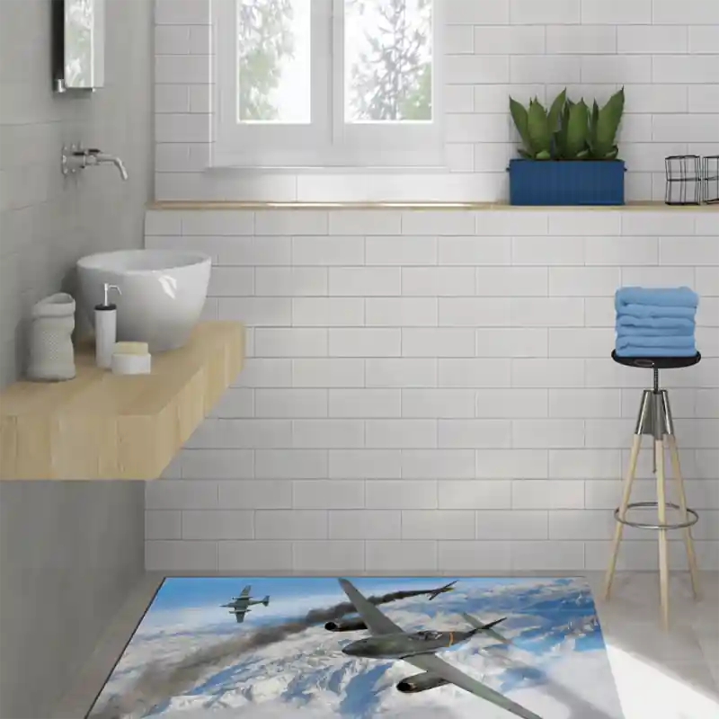 Tappeto Passatoia Salotto Cucina Bagno Lavabile Antiscivolo Stampa Digitale Aerei - AER0056