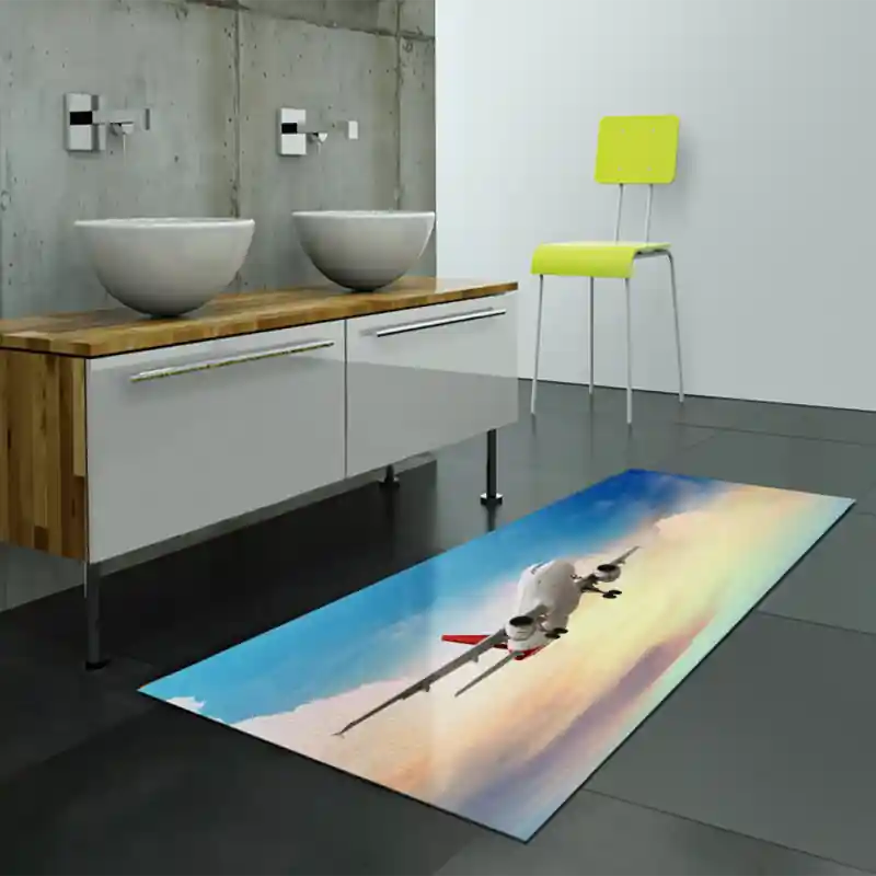 Tappeto Passatoia Salotto Cucina Bagno Lavabile Antiscivolo Stampa Digitale Aerei - AER0052