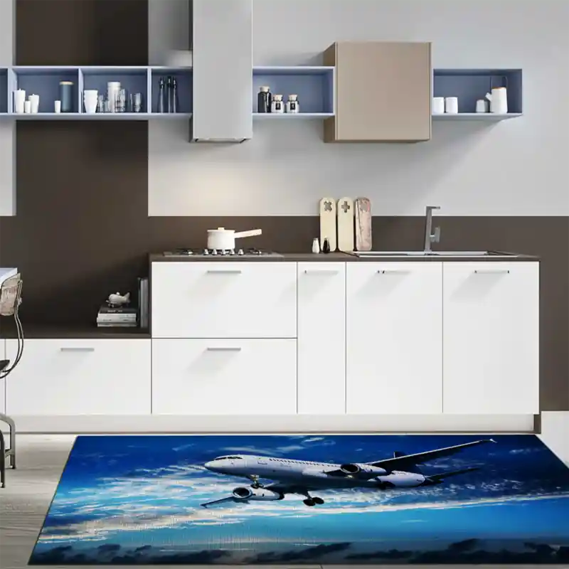 Tappeto Passatoia Salotto Cucina Bagno Lavabile Antiscivolo Stampa Digitale Aerei - AER0051