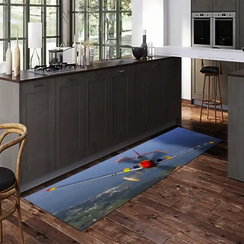 Tappeto Passatoia Salotto Cucina Bagno Lavabile Antiscivolo Stampa Digitale Aerei - AER0048