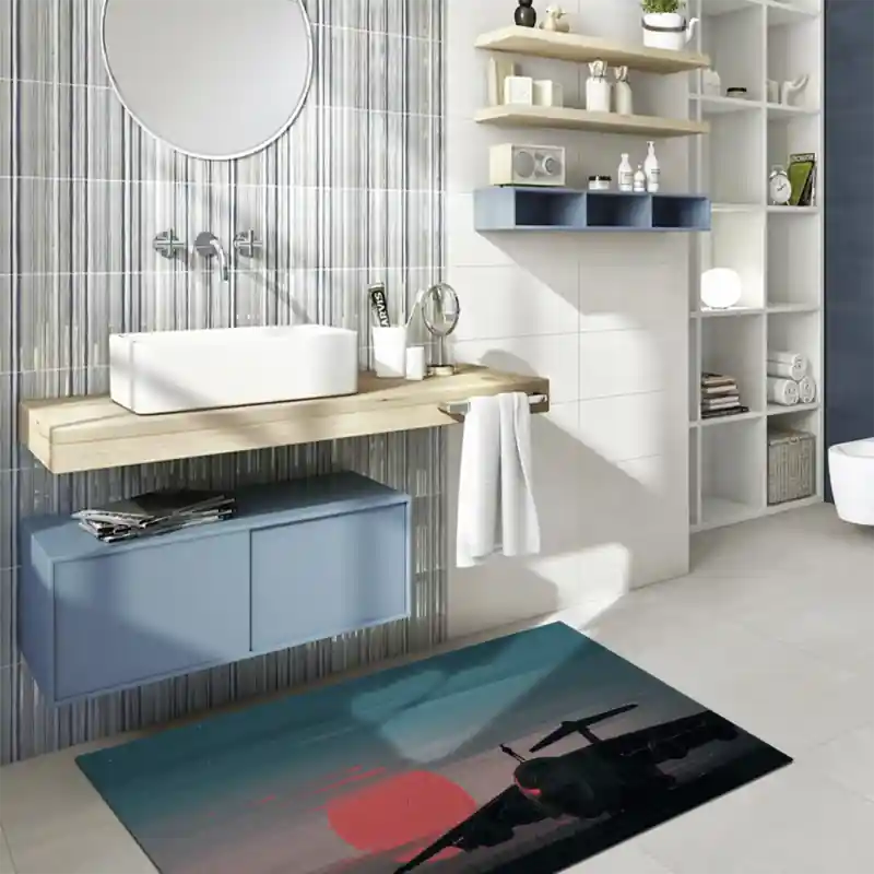 Tappeto Passatoia Salotto Cucina Bagno Lavabile Antiscivolo Stampa Digitale Aerei - AER0040