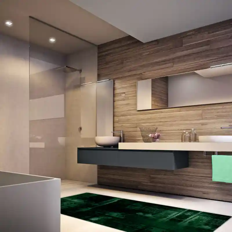Tappeto Passatoia Salotto Cucina Bagno Lavabile Antiscivolo Moderno Sfumato Verde- MOD5113